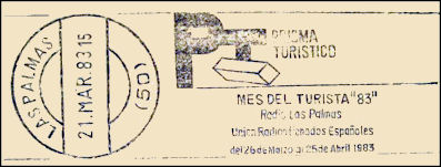 Matasellos mecanico LAS Palmas 1983 - URE Mes del Turista