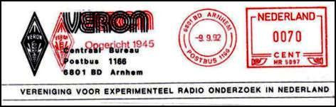 Matasellos mecanico HOLANDA - VERON 1992