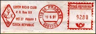 Matasellos mecanico REPUBLICA CHECA - 2001